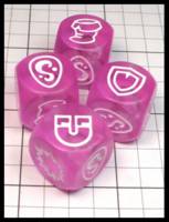 Dice : Dice - Game Dice - Krosmaster Pink and White Transkucent - JA Collection Mar 2024